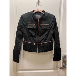 Blanc Noir Black Peplum Jacket size S